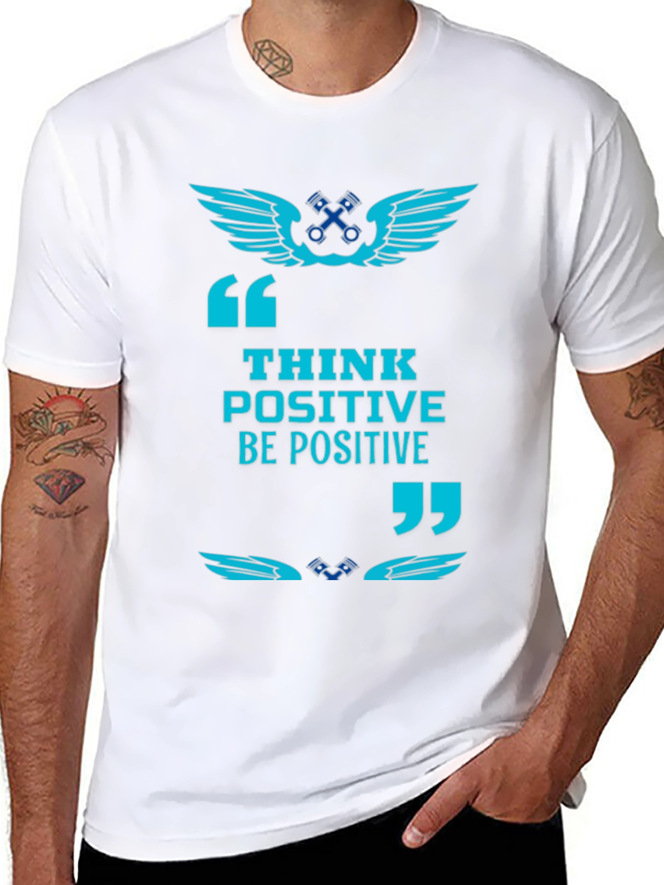 Think Positive Black Graphic Tee