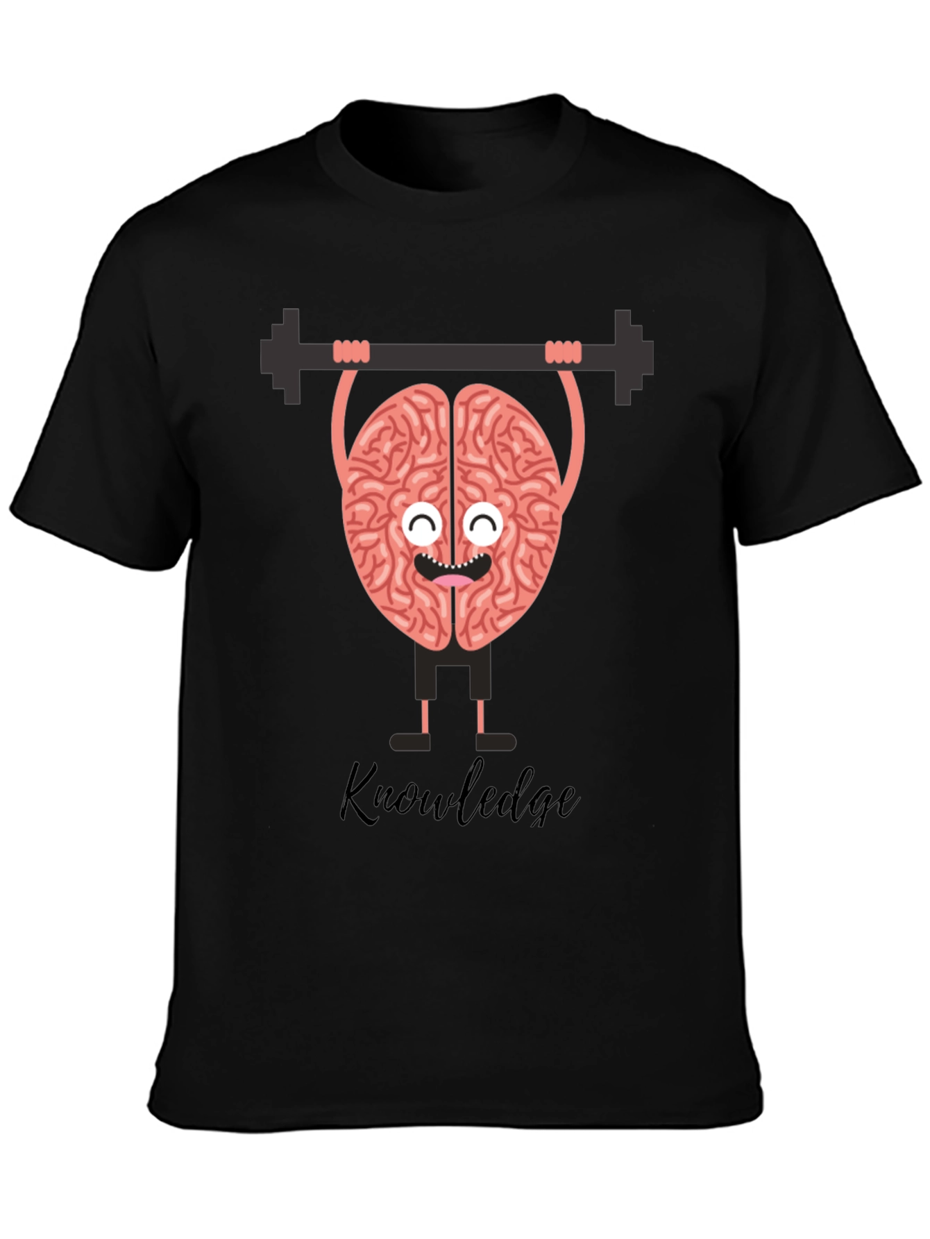 Knowledge is Power Brain Lifting Barbell T-Shirt