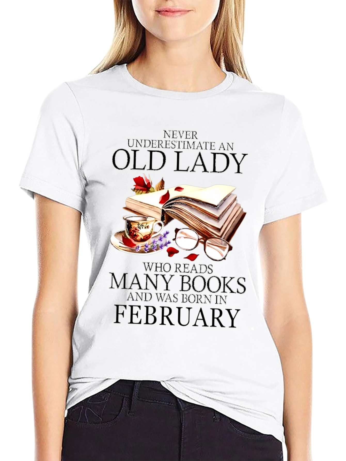 Old Lady Who Reads February T-Shirt