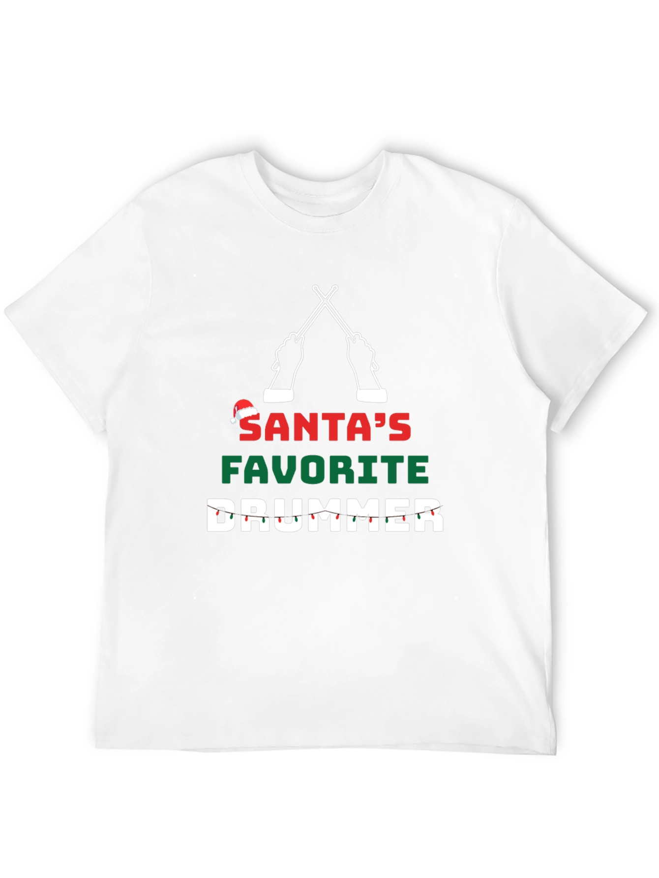 Santas Favorite Drummer Christmas T-Shirt