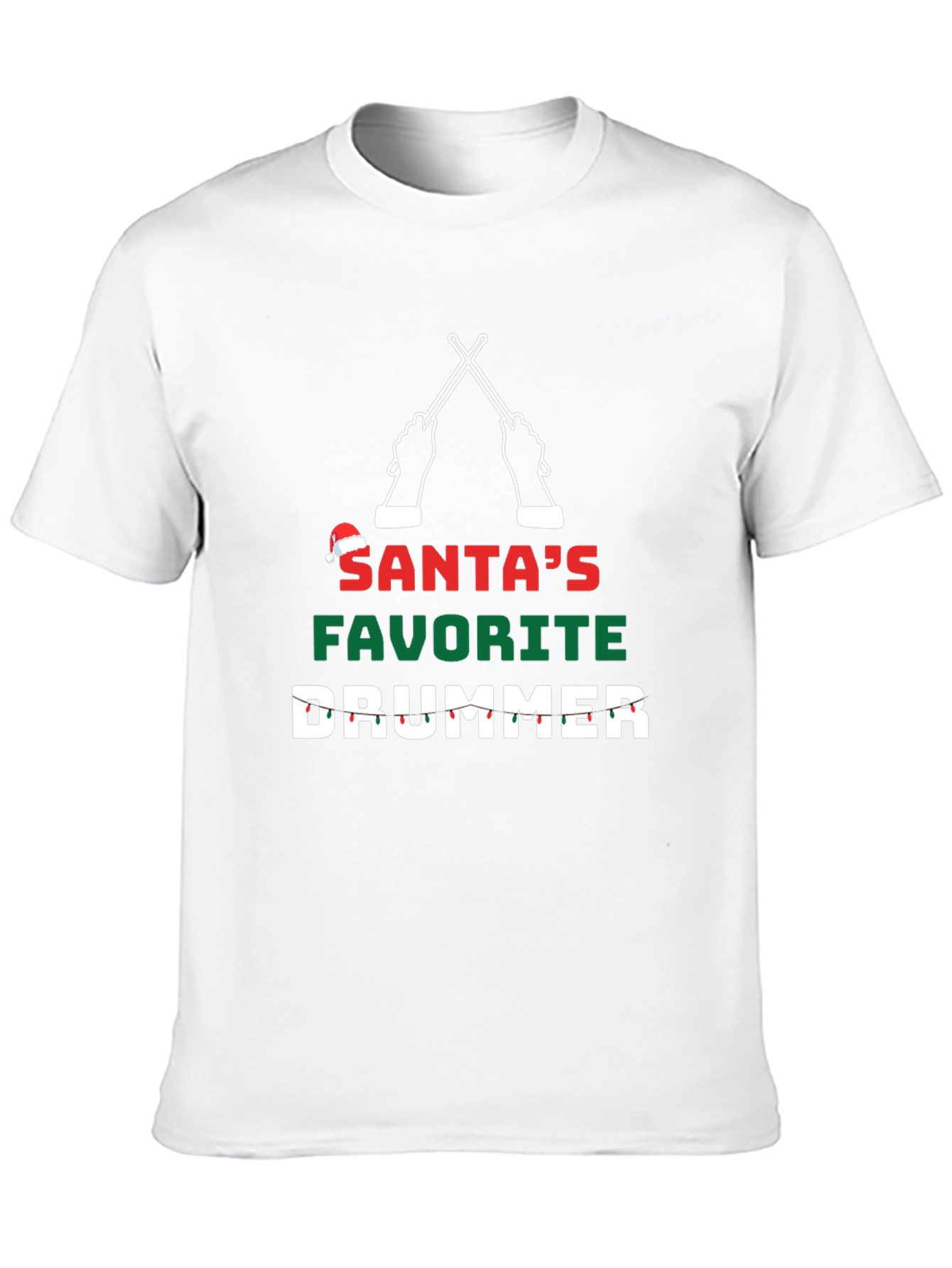 Santas Favorite Drummer Christmas T-Shirt
