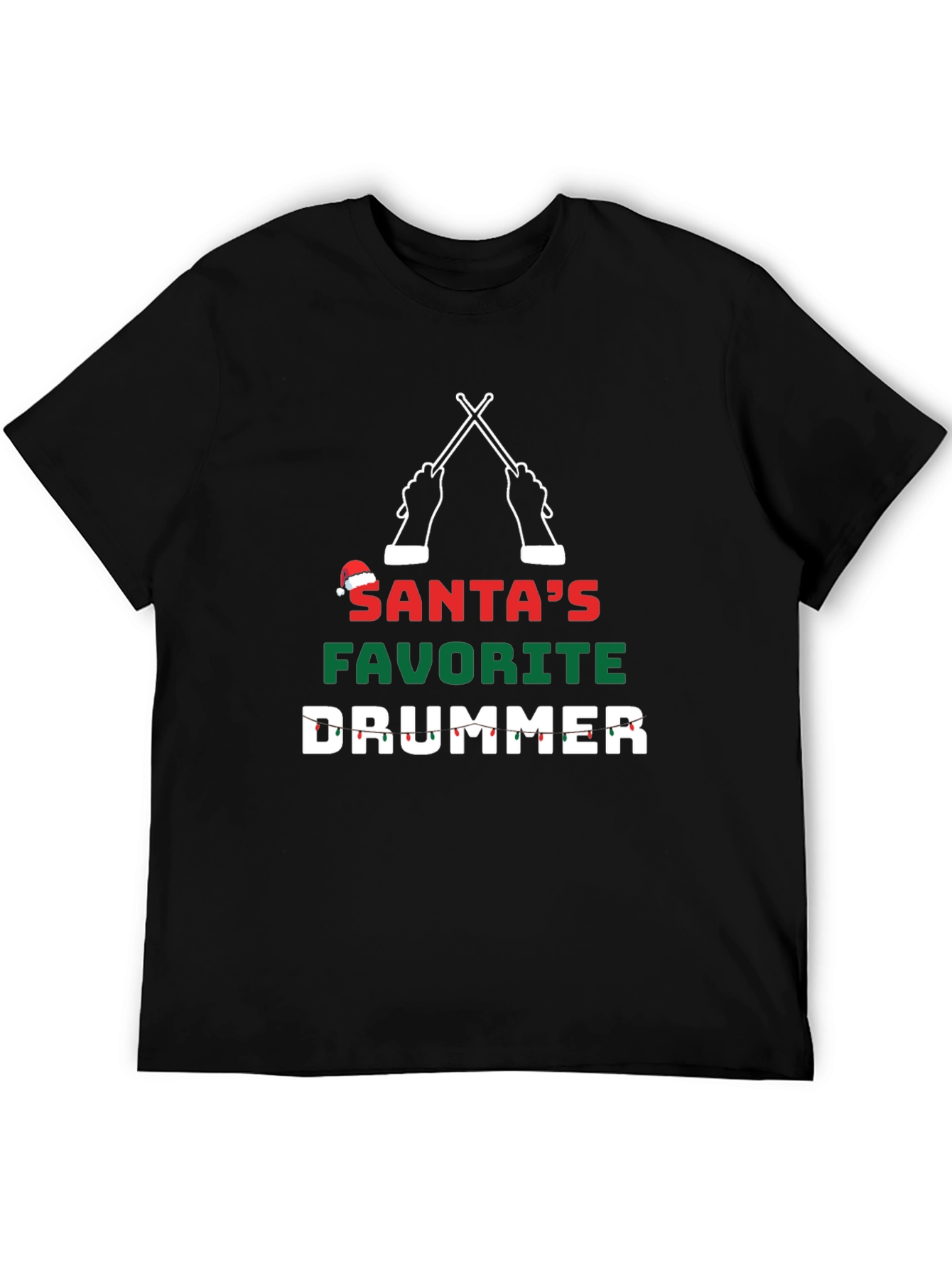 Santas Favorite Drummer Christmas T-Shirt