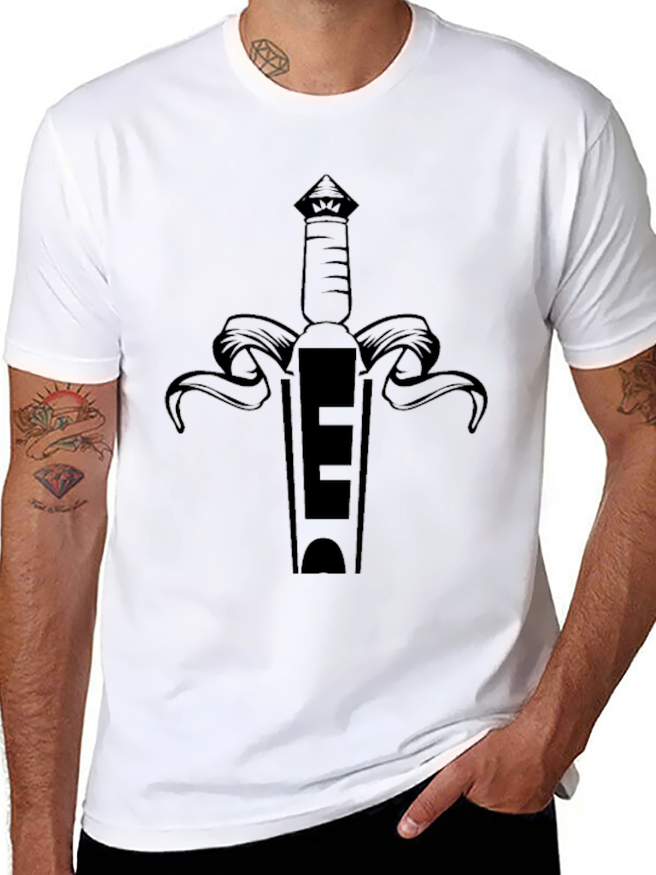 Black Sword Graphic T-Shirt - Edgy Design