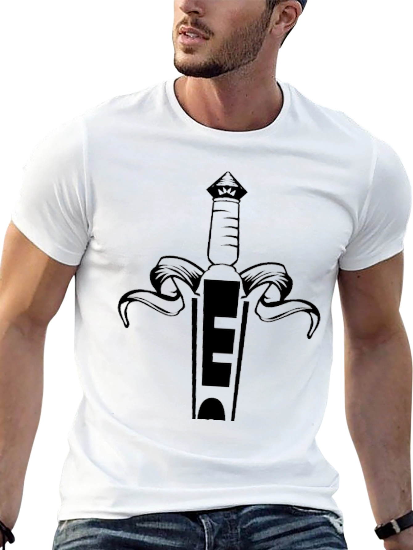 Black Sword Graphic T-Shirt - Edgy Design