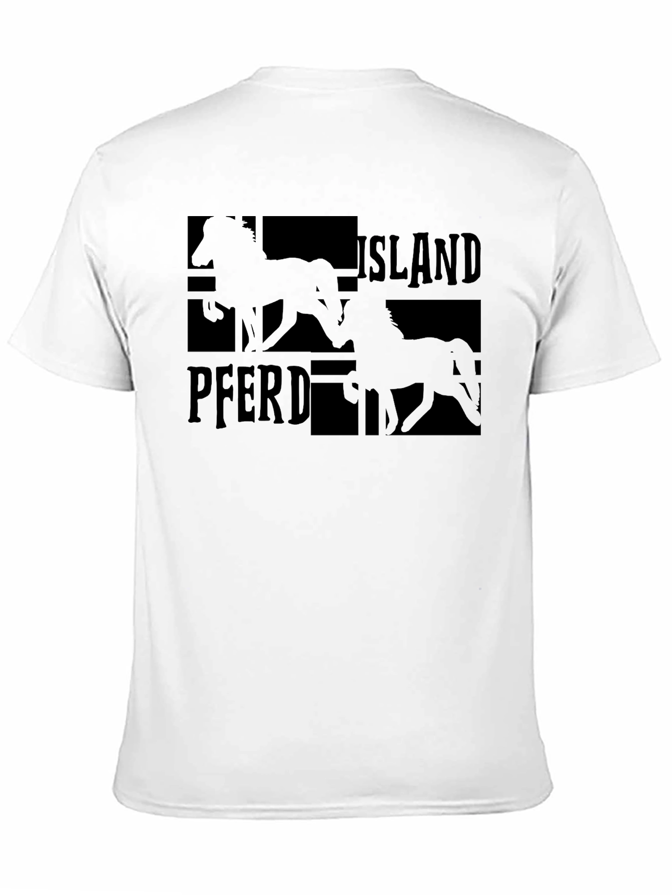 Island Pferd Black T-Shirt - Equestrian Style