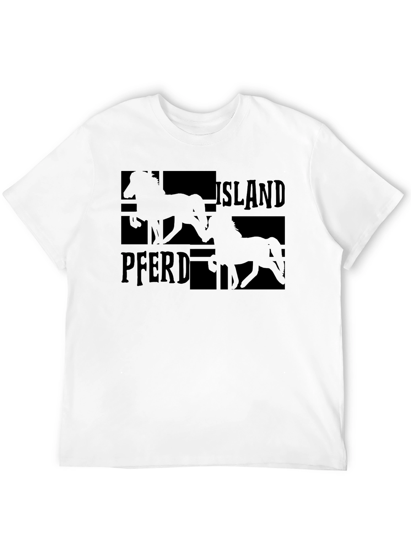 Island Pferd Black T-Shirt - Equestrian Style