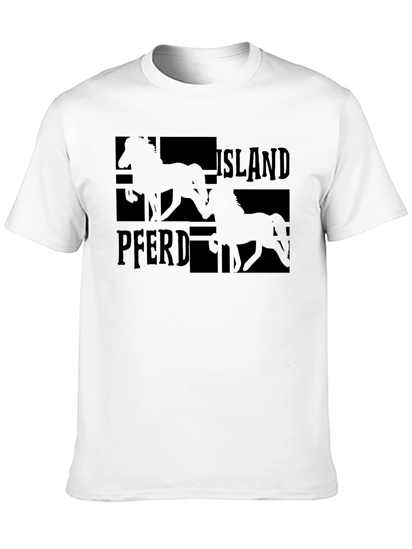 Island Pferd Black T-Shirt - Equestrian Style