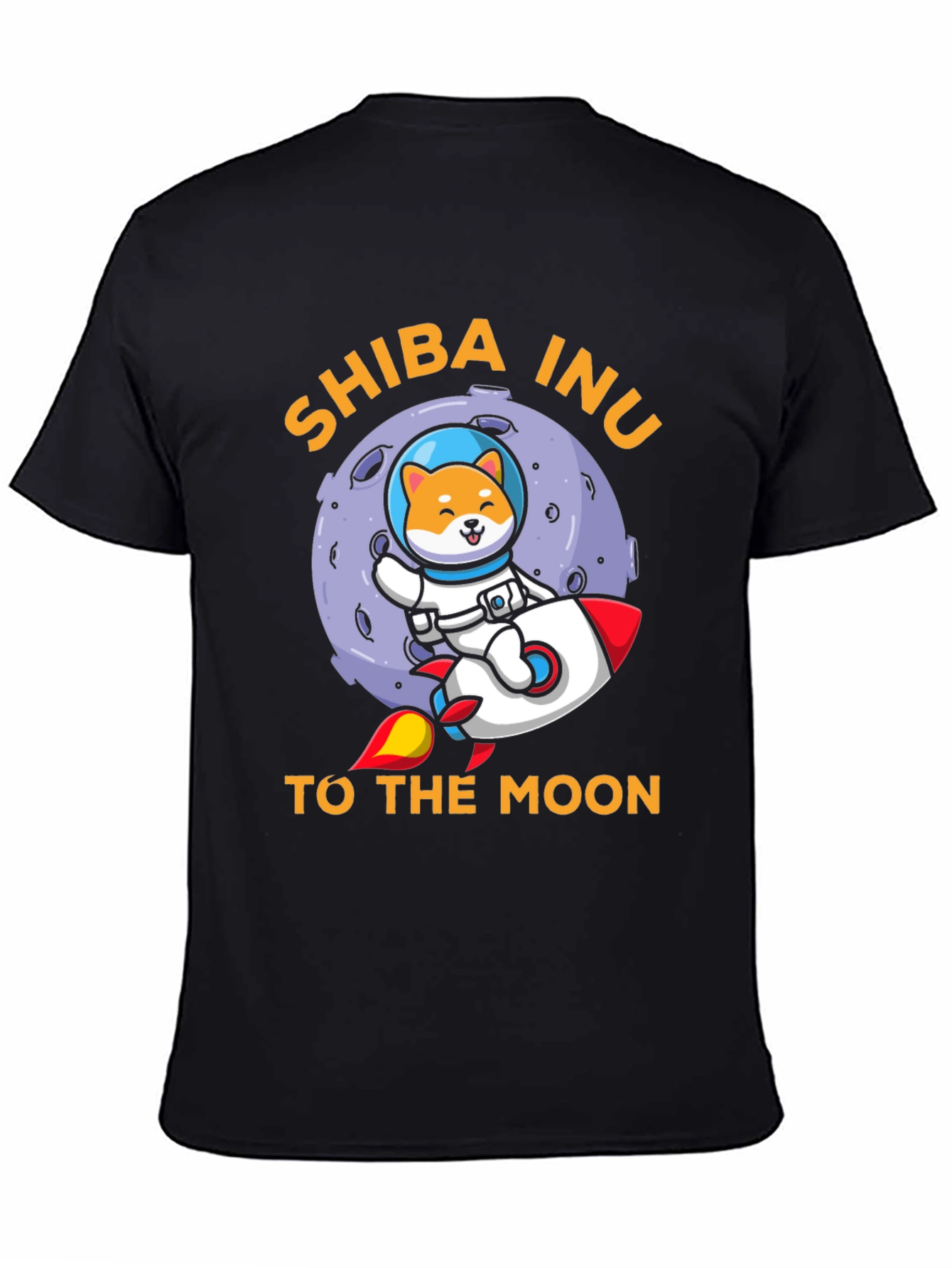 Shiba Inu To The Moon Black T-Shirt