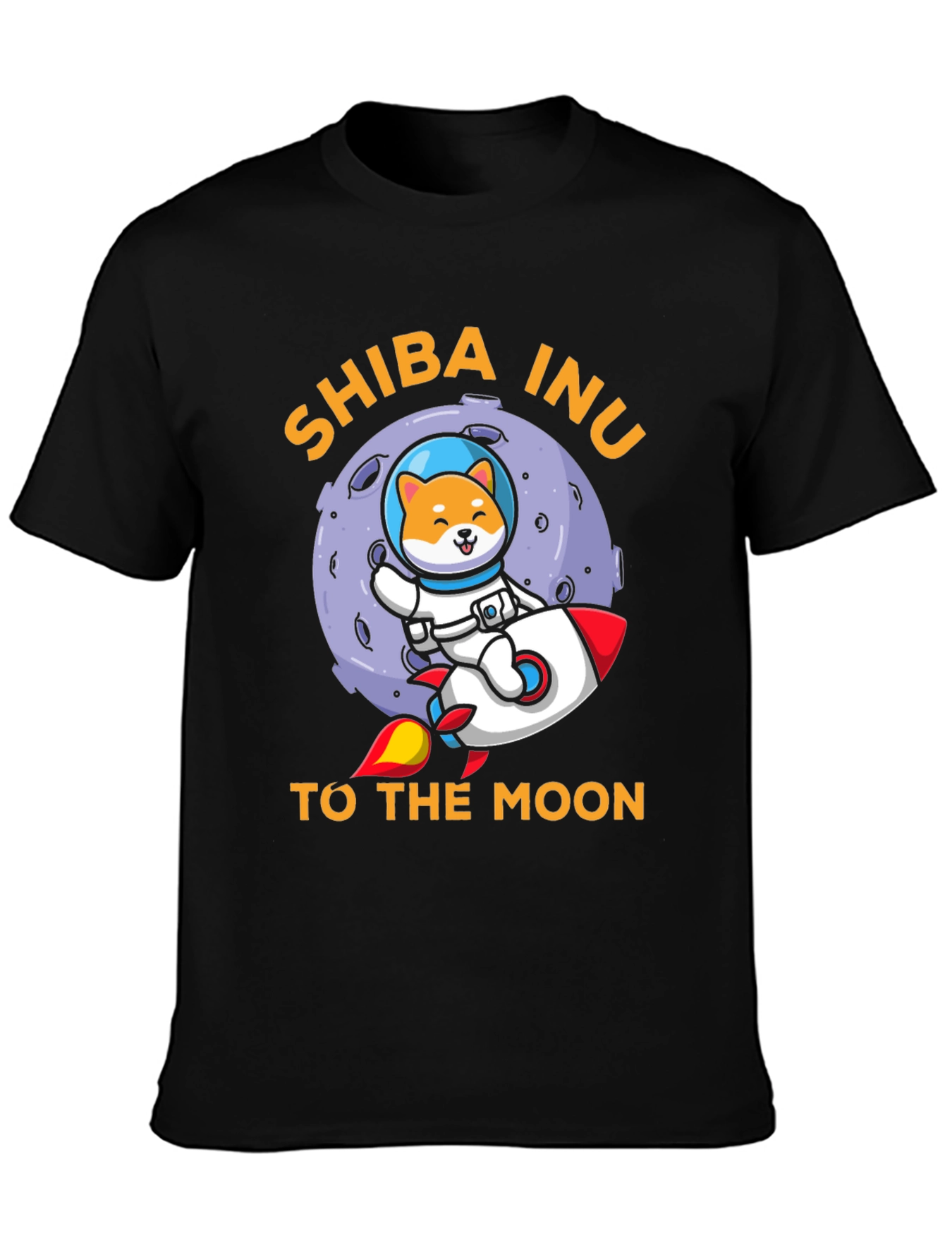 Shiba Inu To The Moon Black T-Shirt