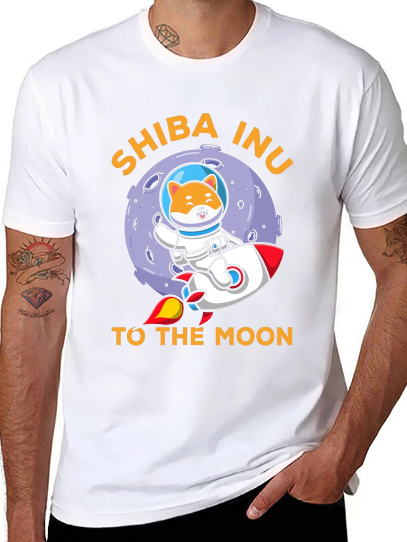 Shiba Inu To The Moon Black T-Shirt