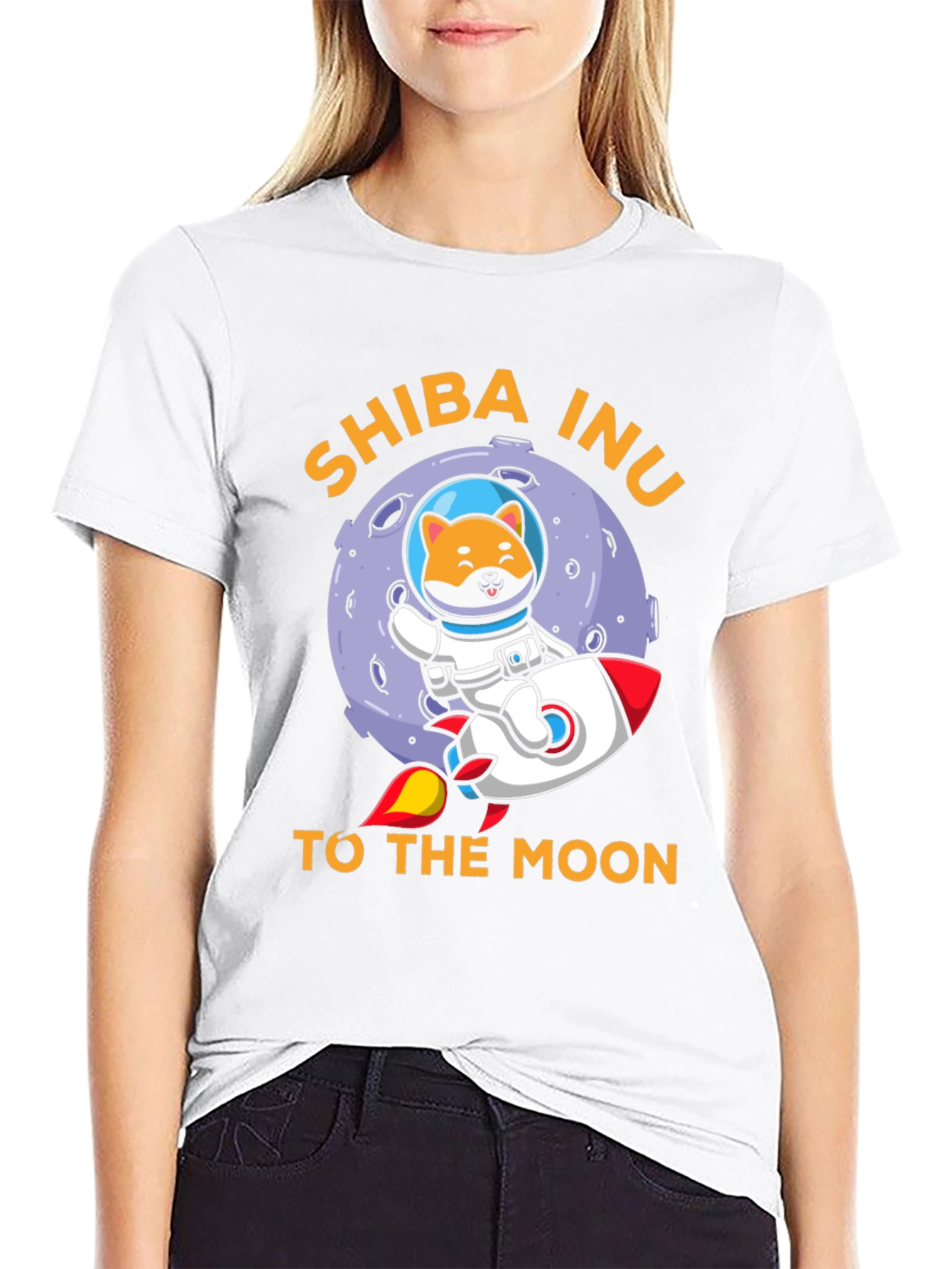 Shiba Inu To The Moon Black T-Shirt
