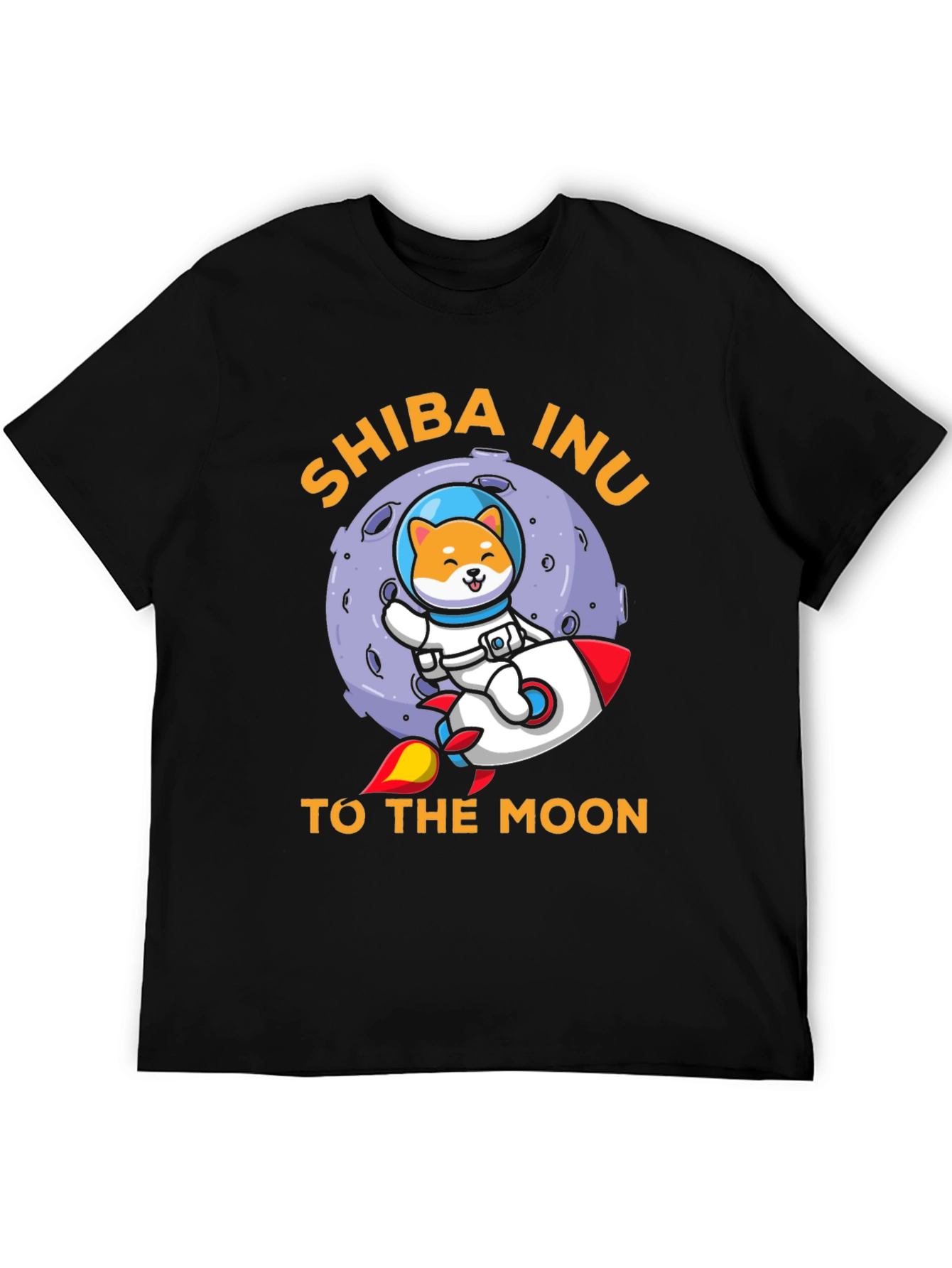 Shiba Inu To The Moon Black T-Shirt