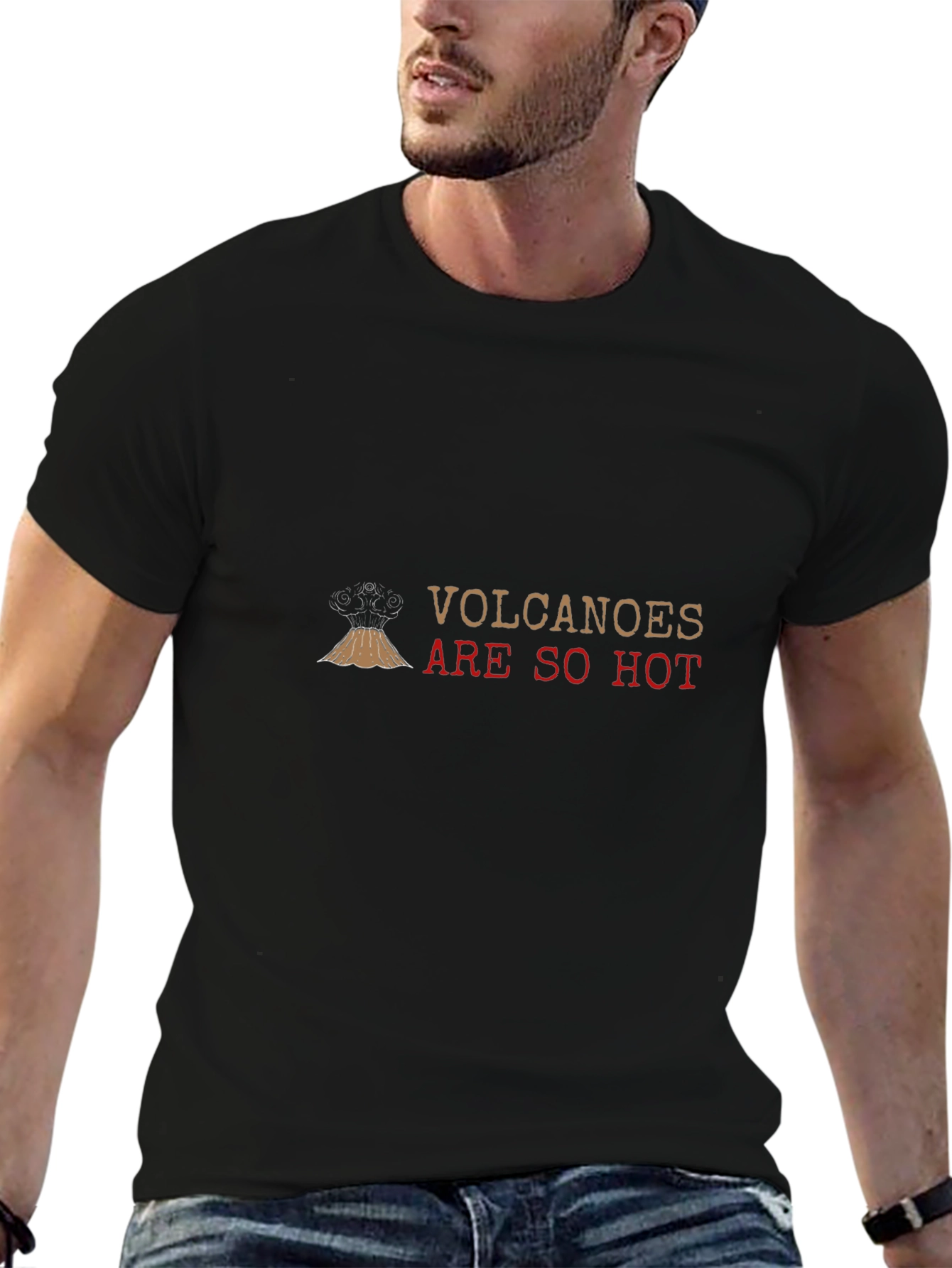 Volcanoes Are So Hot Black Graphic Tee