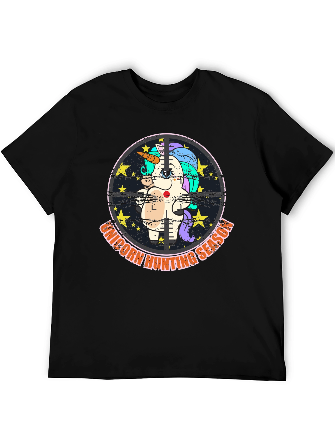 Unicorn Hunting Season Black T-Shirt