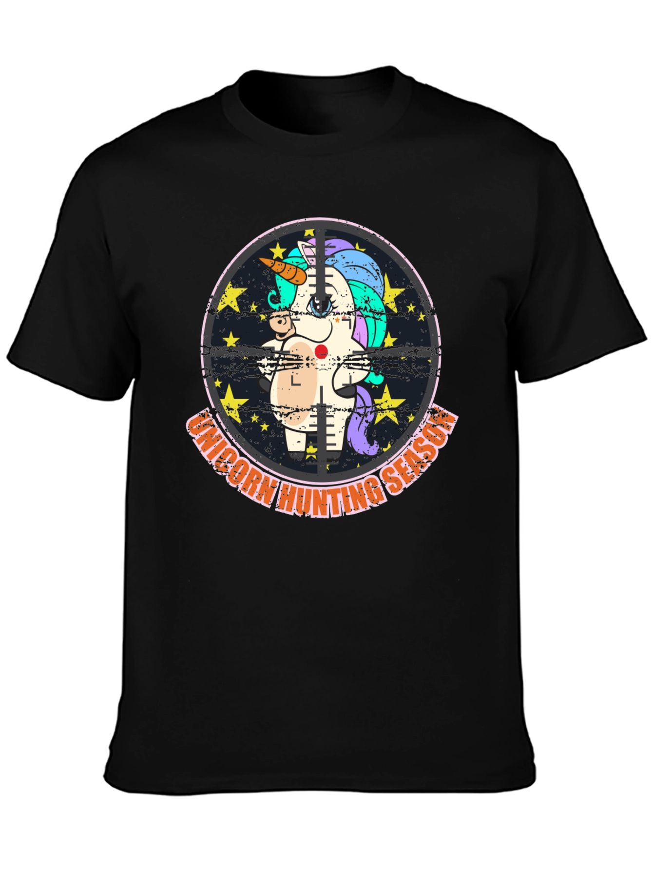 Unicorn Hunting Season Black T-Shirt