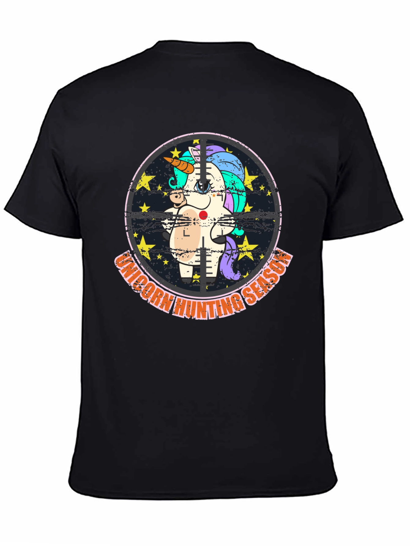 Unicorn Hunting Season Black T-Shirt