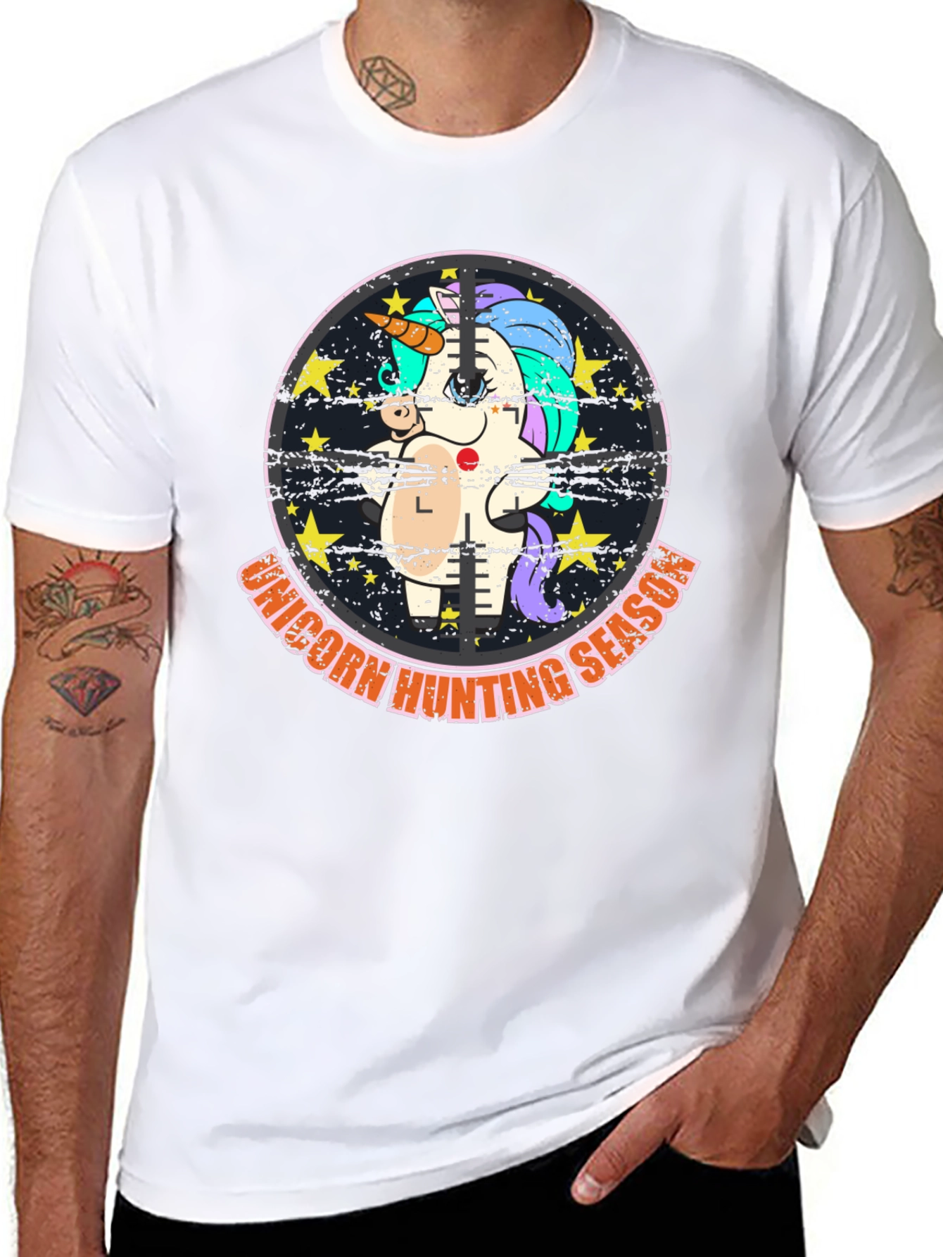 Unicorn Hunting Season Black T-Shirt