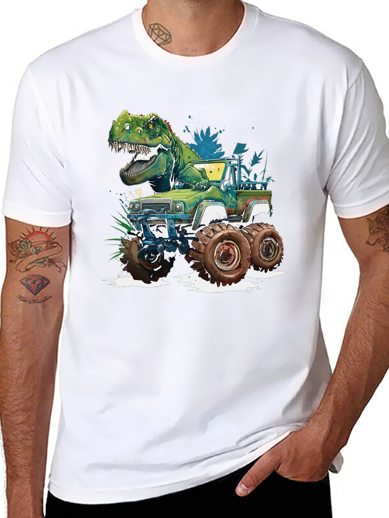 Dino Truck T-Shirt - Monster Truck Dinosaur Tee