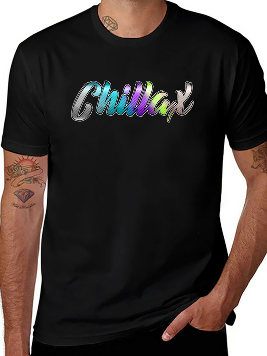 Chillax Black T-Shirt - Stylish Relaxed Fit Tee