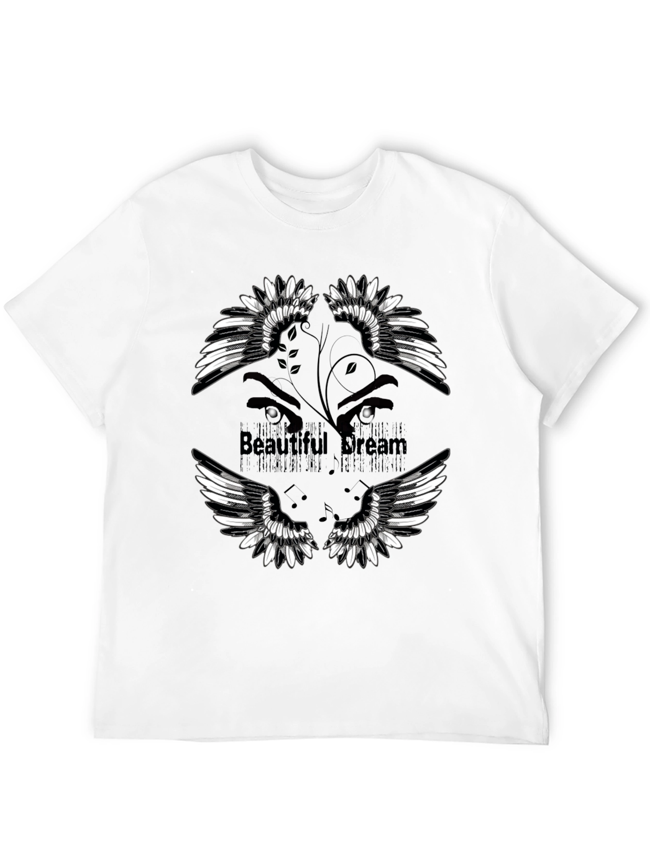 Beautiful Dream Graphic Print Black T-Shirt