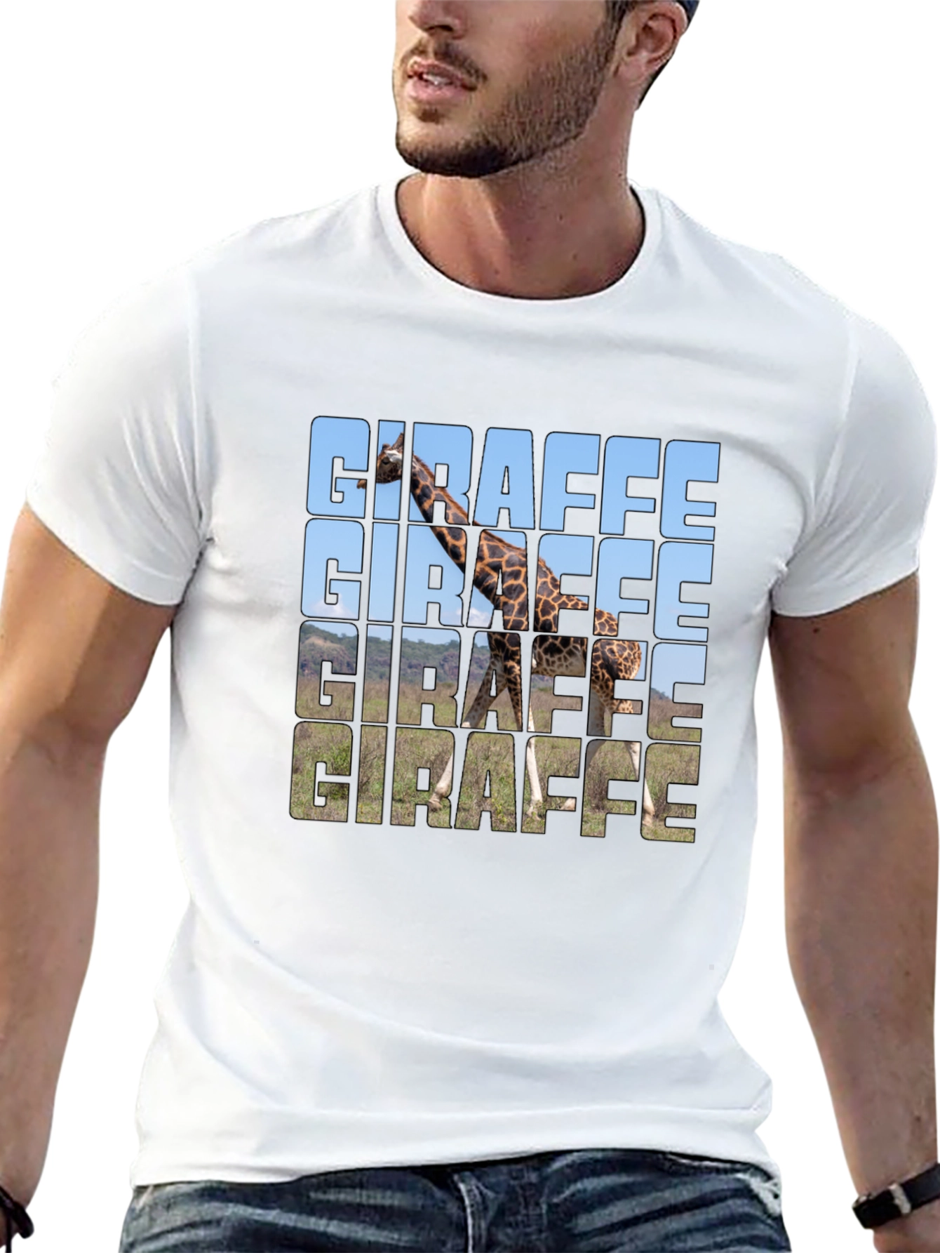 Giraffe Graphic T-Shirt - Trendy Animal Print Tee