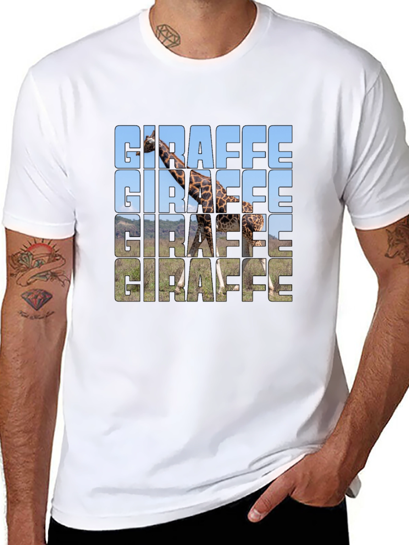 Giraffe Graphic T-Shirt - Trendy Animal Print Tee