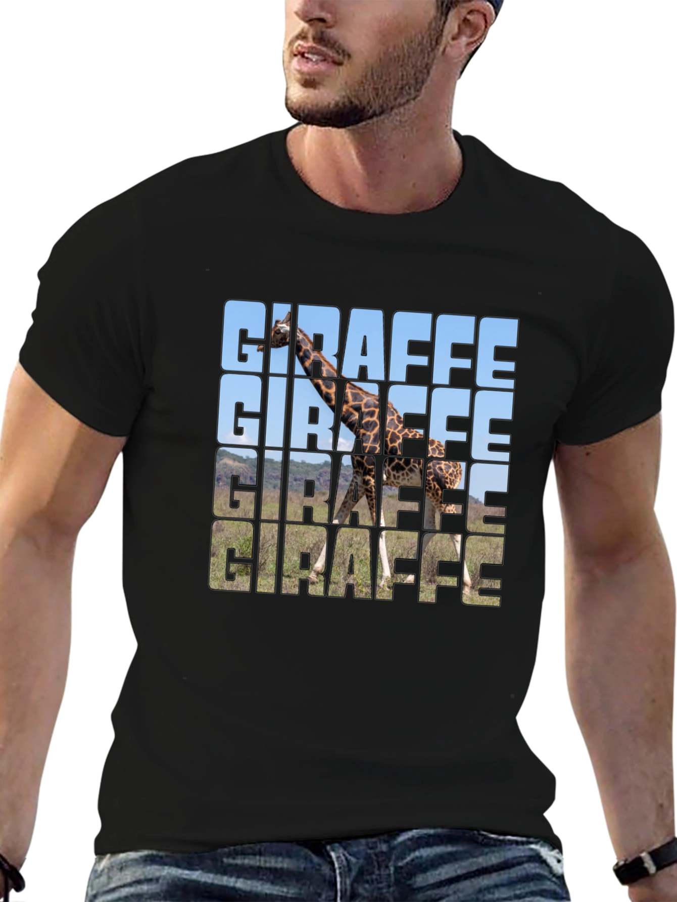Giraffe Graphic T-Shirt - Trendy Animal Print Tee