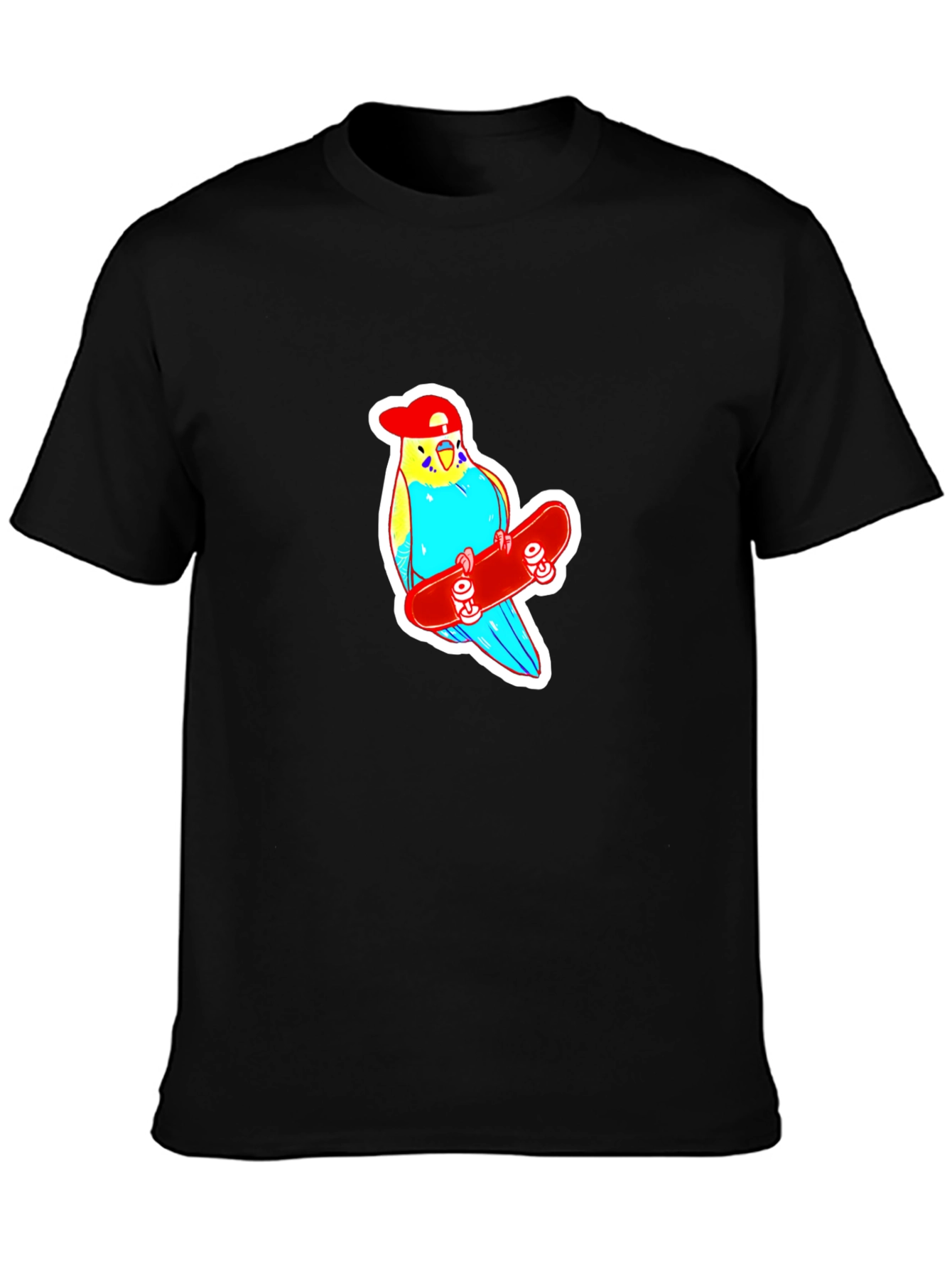 Skater Budgie T-Shirt - Cool Birdie Tee