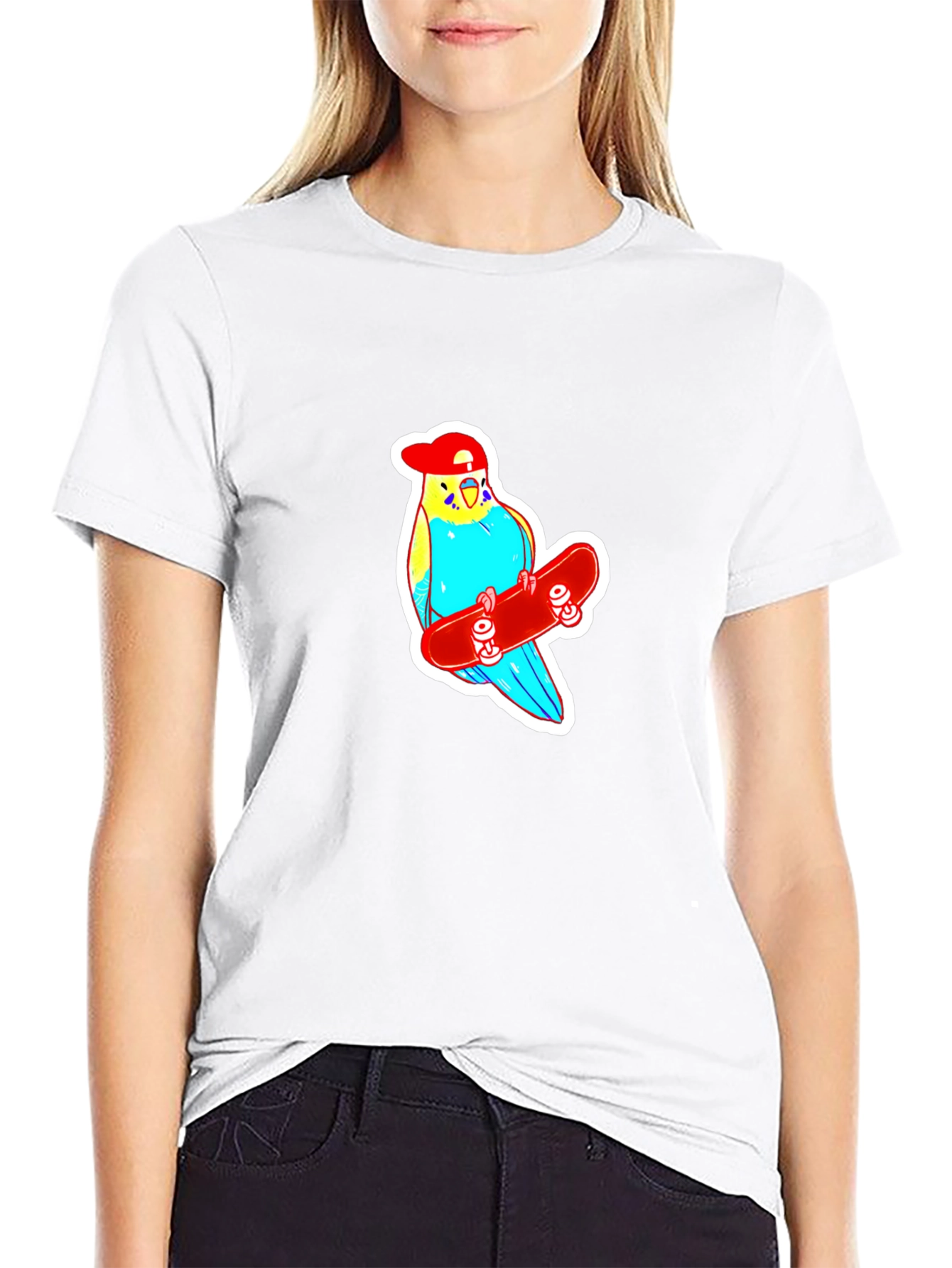 Skater Budgie T-Shirt - Cool Birdie Tee