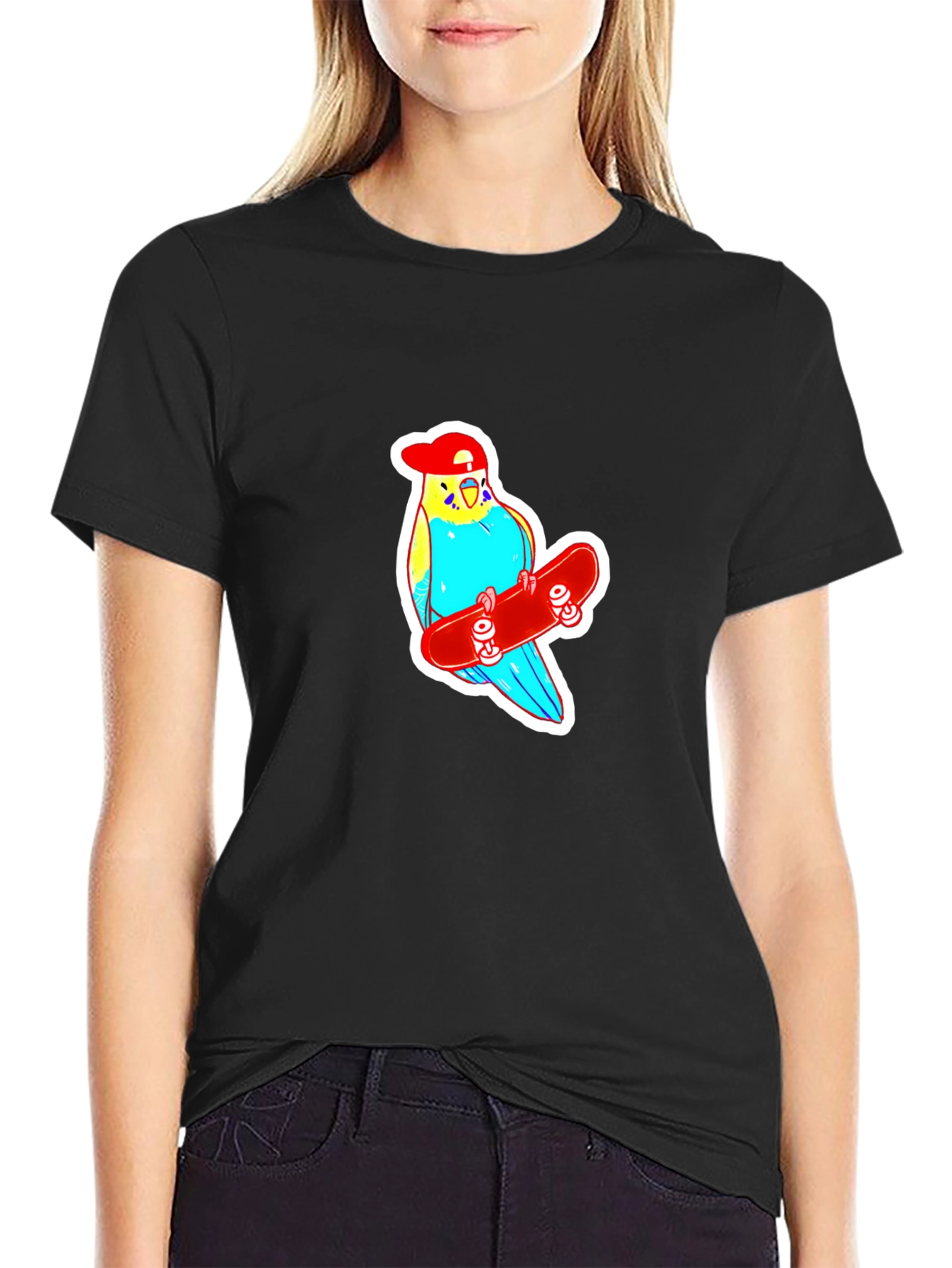 Skater Budgie T-Shirt - Cool Birdie Tee
