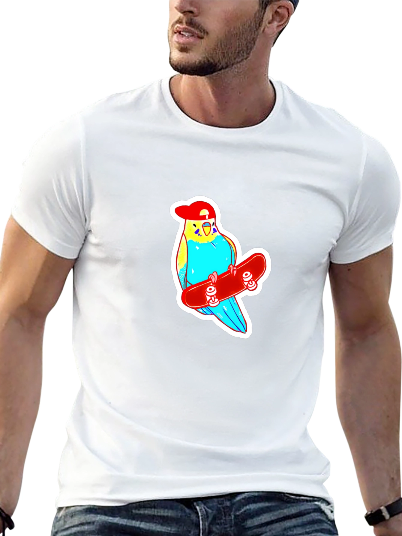 Skater Budgie T-Shirt - Cool Birdie Tee
