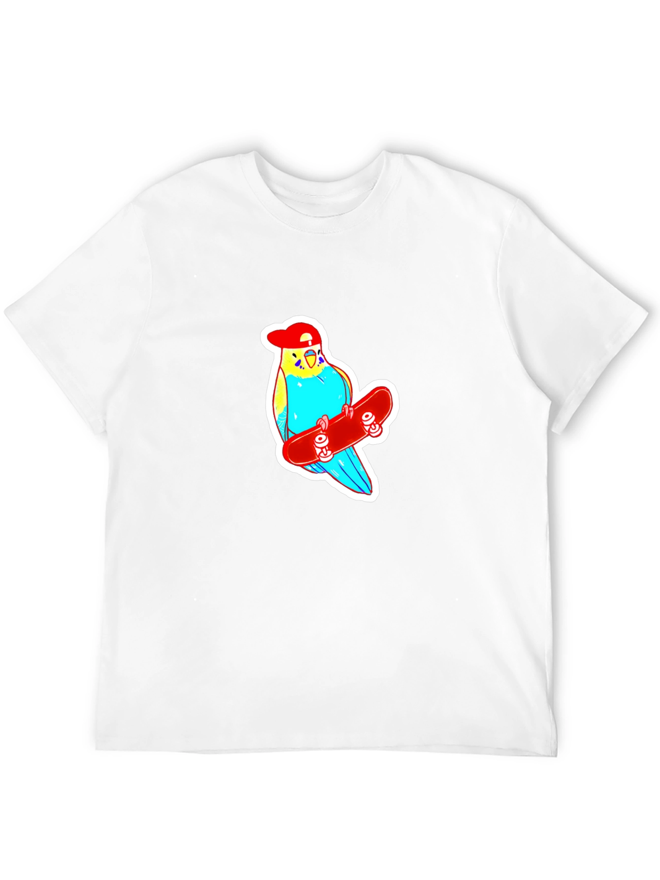 Skater Budgie T-Shirt - Cool Birdie Tee