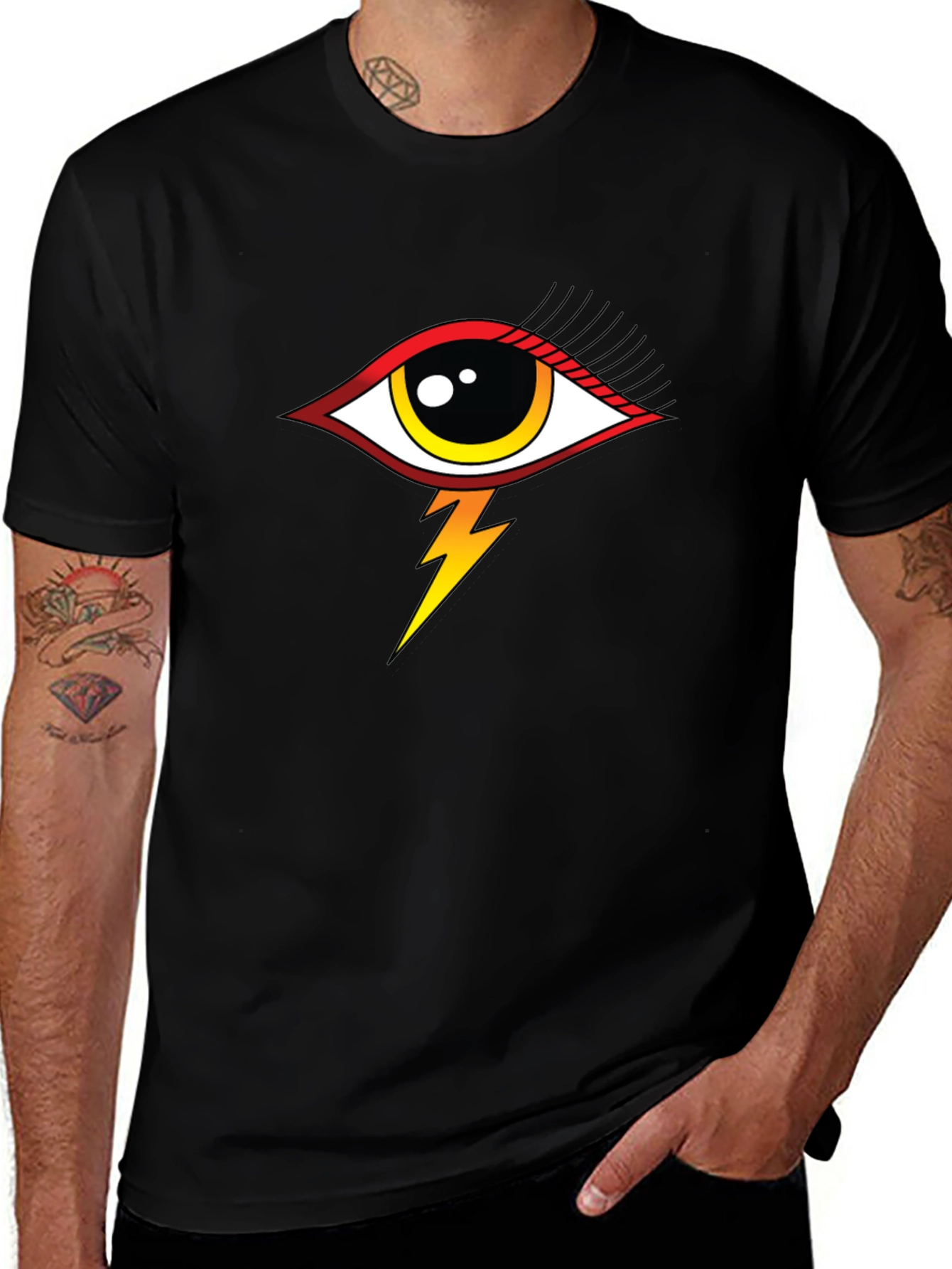 Eye and Lightning Bolt Graphic Tee