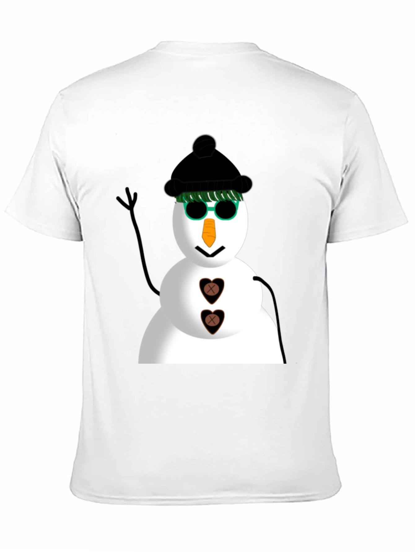 Cool Snowman Graphic Tee - Black