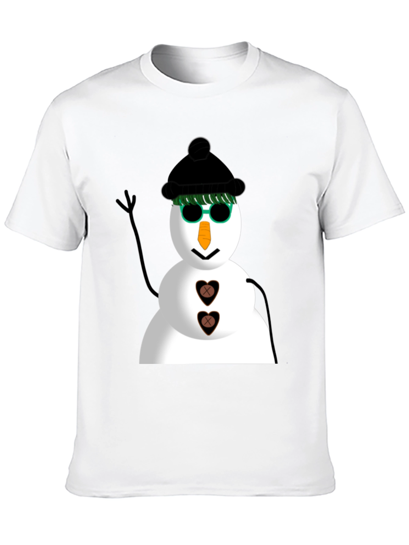 Cool Snowman Graphic Tee - Black