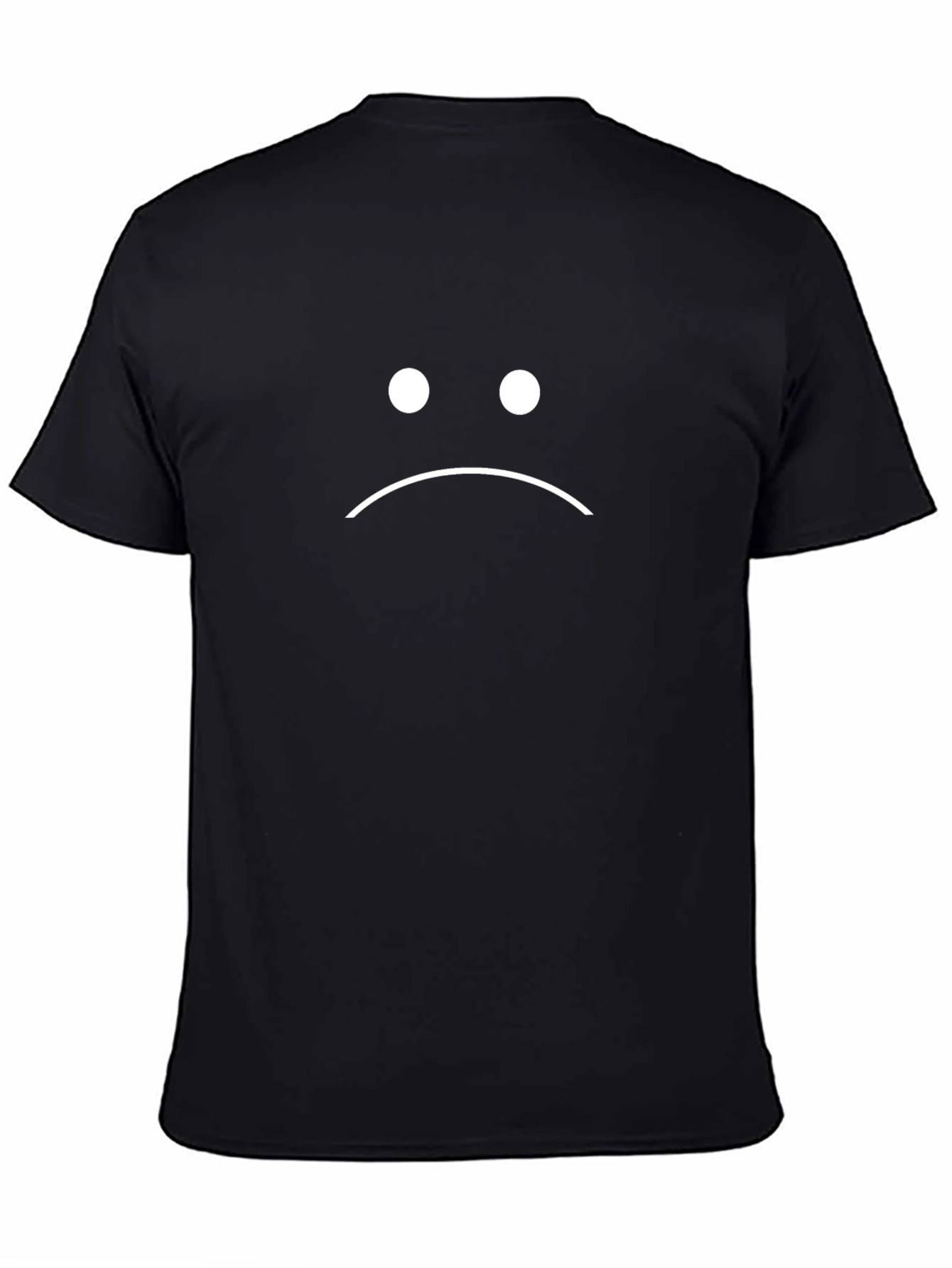 Sad Face Graphic Black T-Shirt