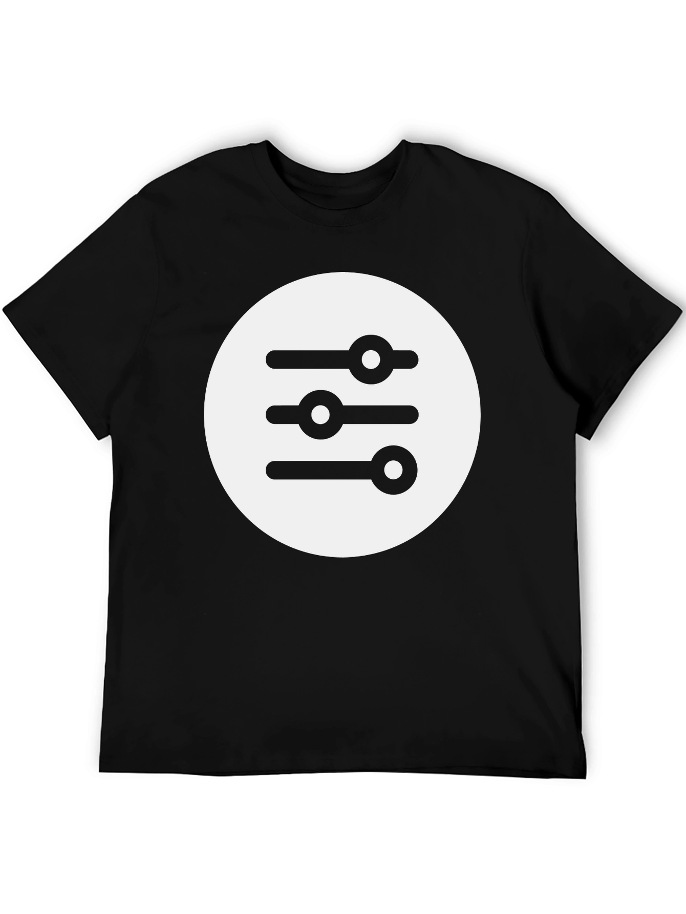 Graphic Tee: Equalizer Design Black T-Shirt