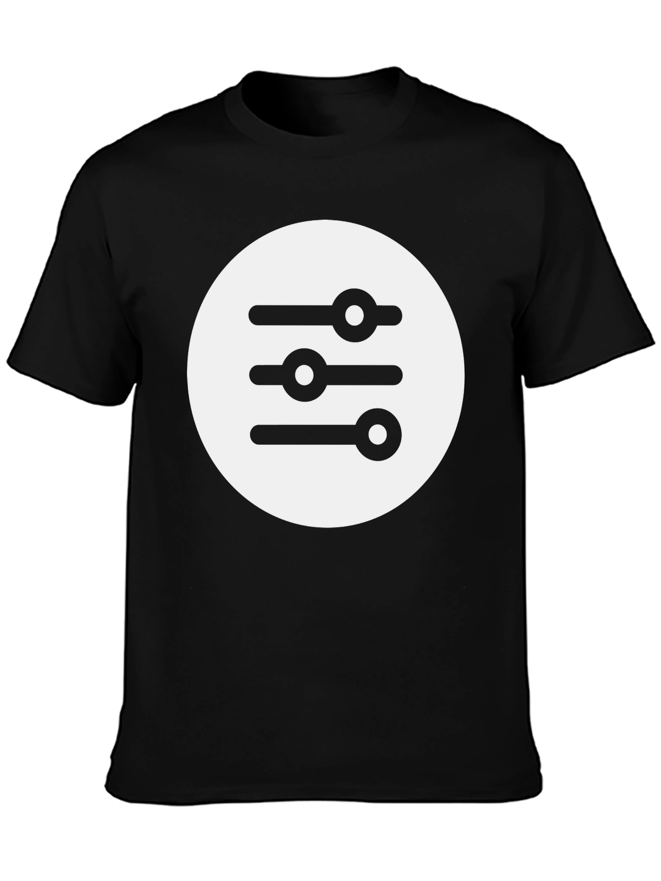 Graphic Tee: Equalizer Design Black T-Shirt