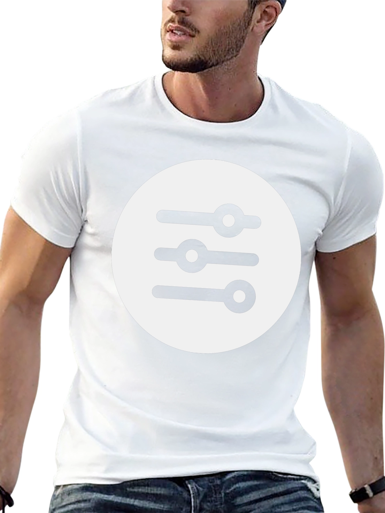 Graphic Tee: Equalizer Design Black T-Shirt