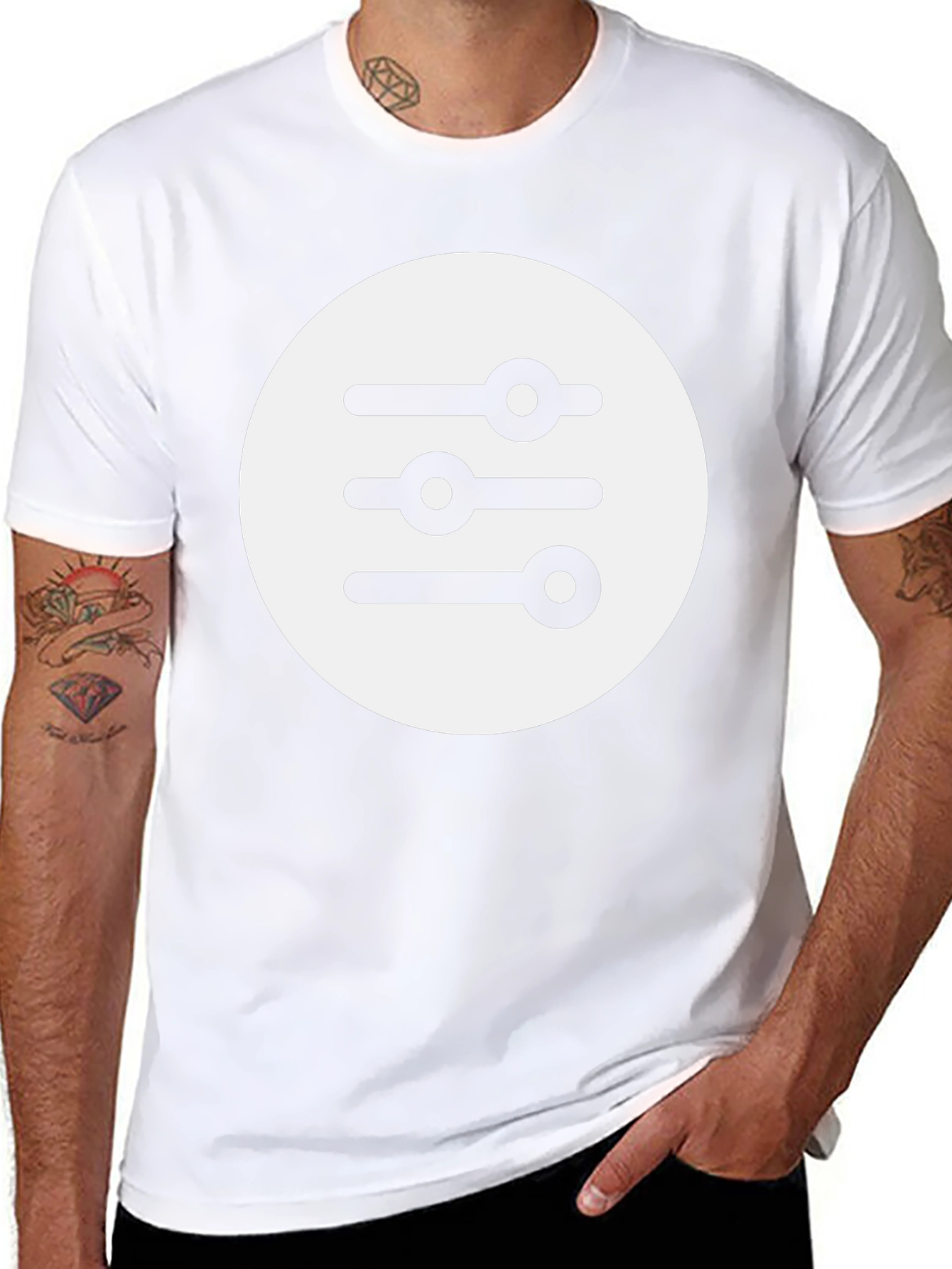 Graphic Tee: Equalizer Design Black T-Shirt