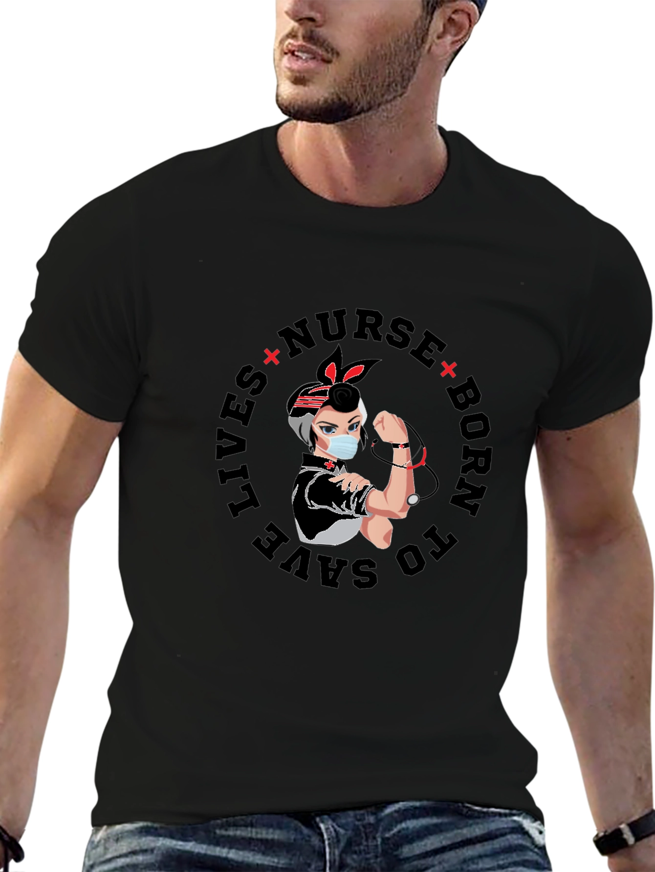 Nurse Born to Save Lives Graphic T-Shirt