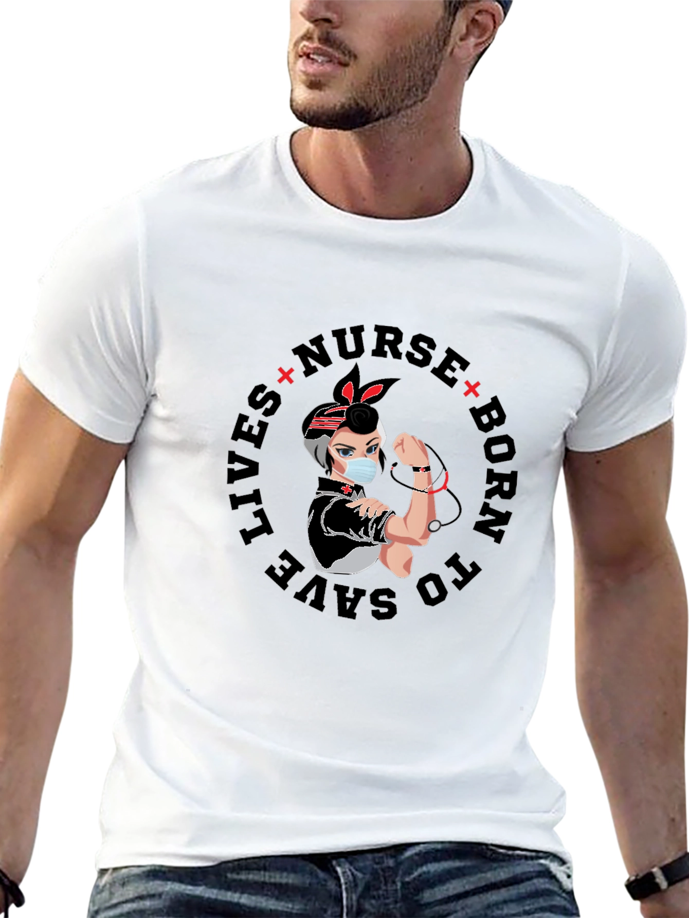 Nurse Born to Save Lives Graphic T-Shirt