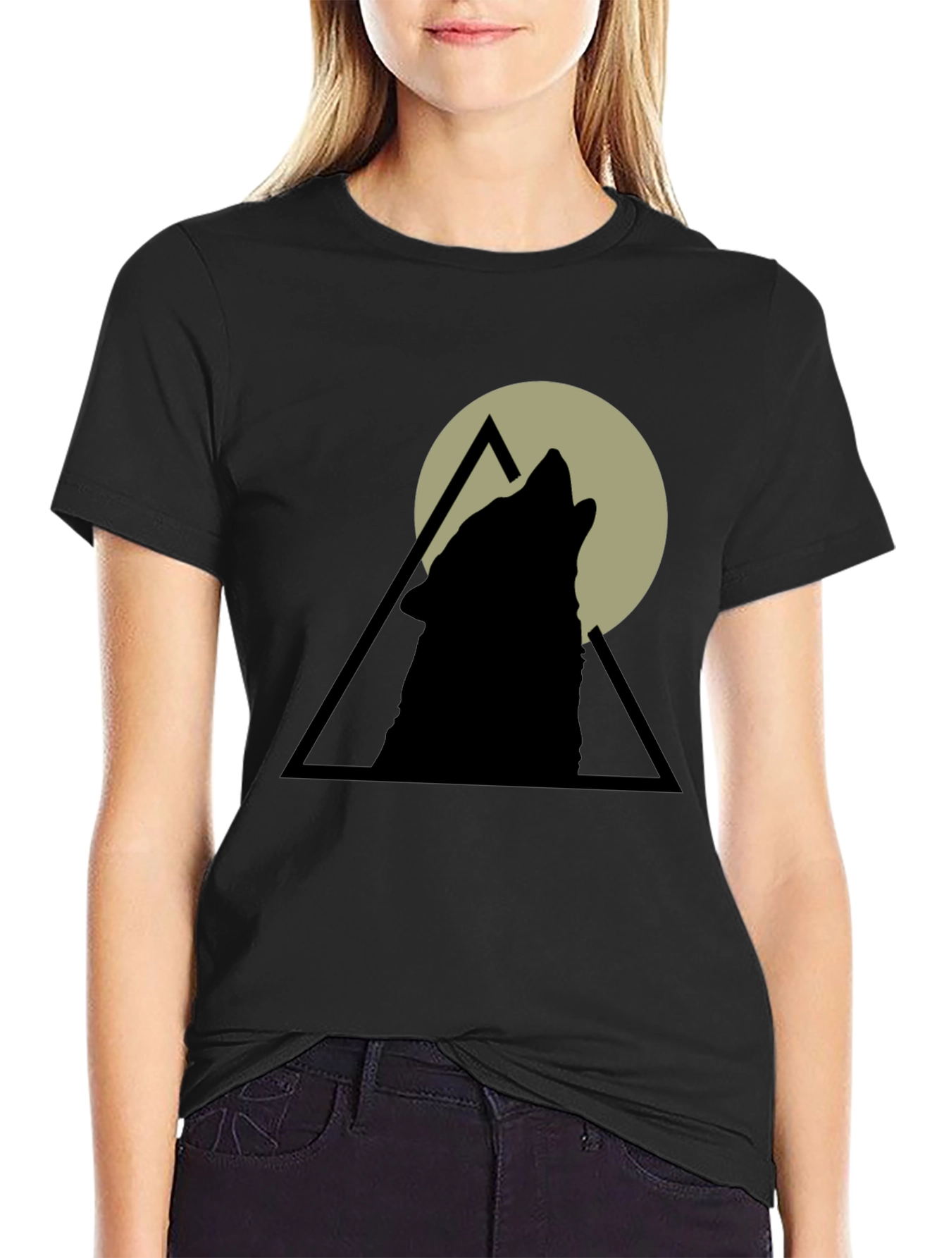 Wolf Howl Graphic Tee - Black Cotton T-Shirt