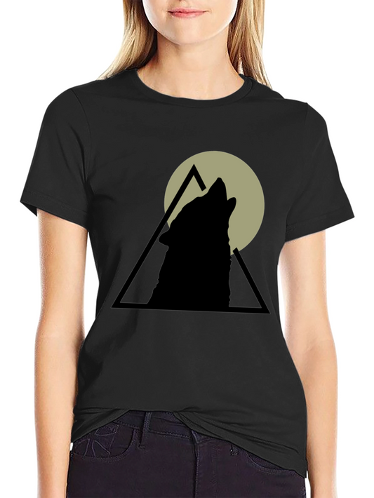 Wolf Howl Graphic Tee - Black Cotton T-Shirt