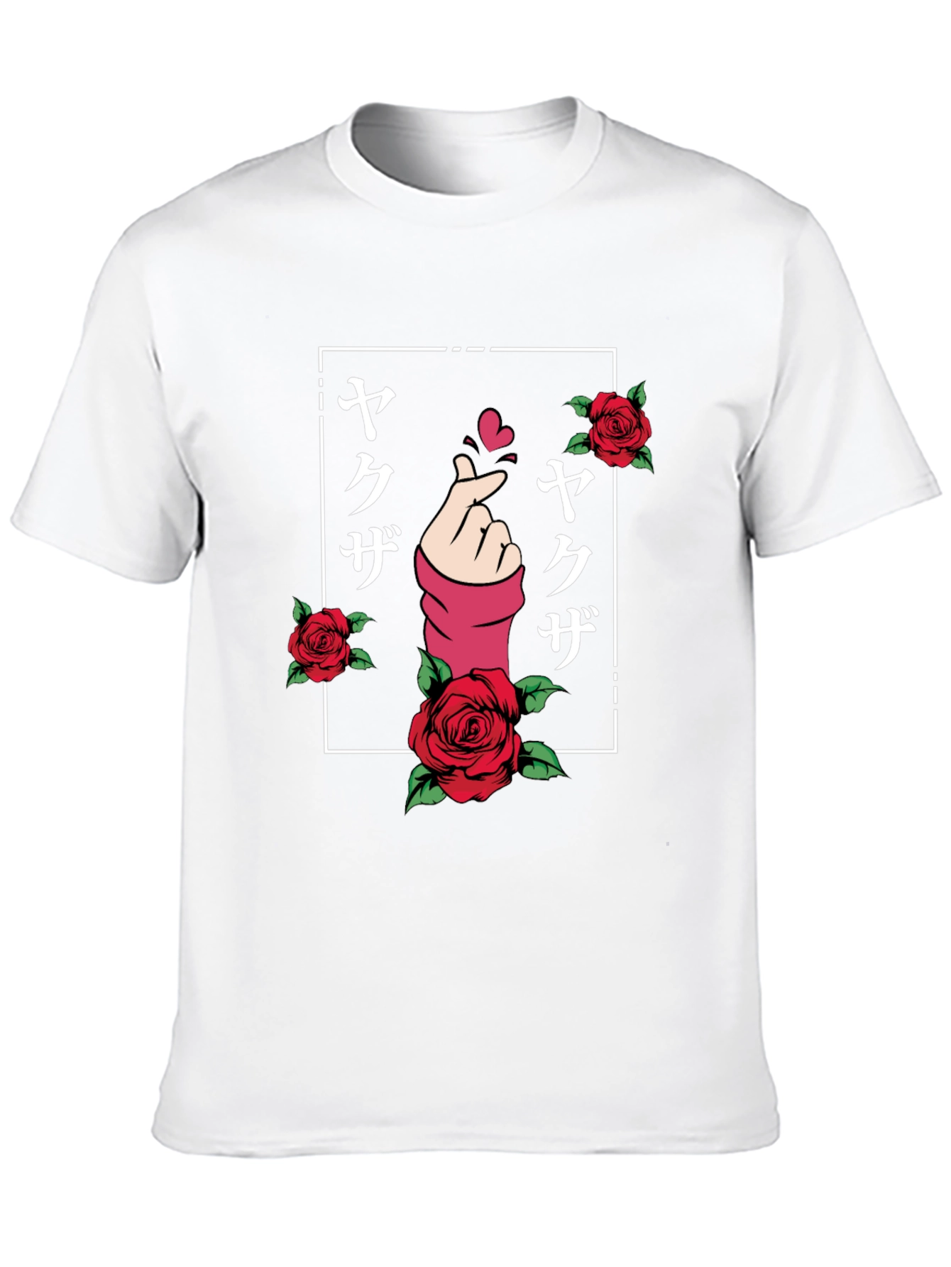 Finger Heart Rose Graphic Tee