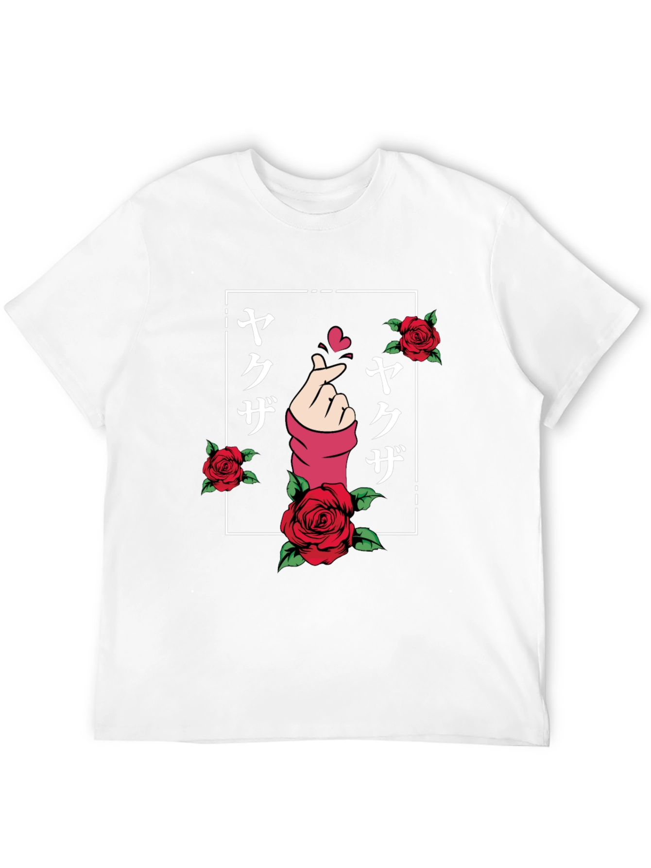 Finger Heart Rose Graphic Tee