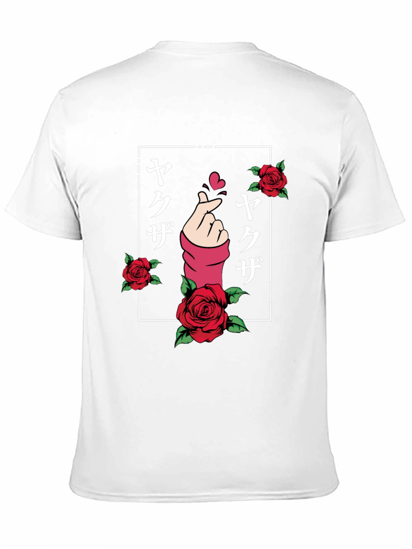 Finger Heart Rose Graphic Tee