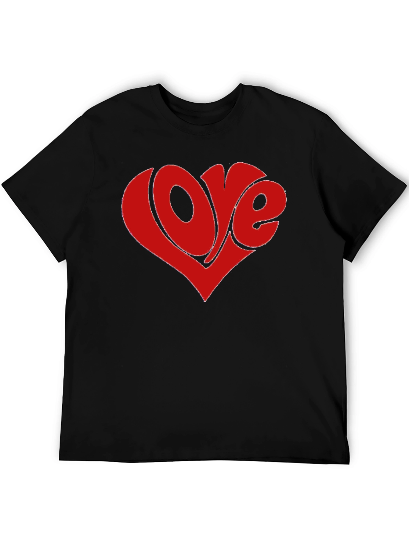 Retro Love Heart Graphic Tee - Black