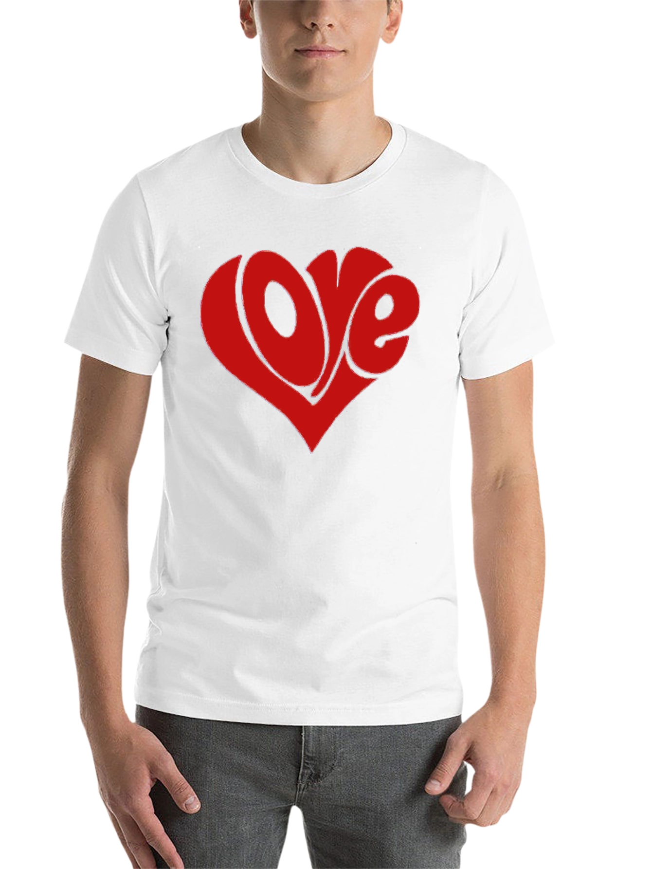 Retro Love Heart Graphic Tee - Black