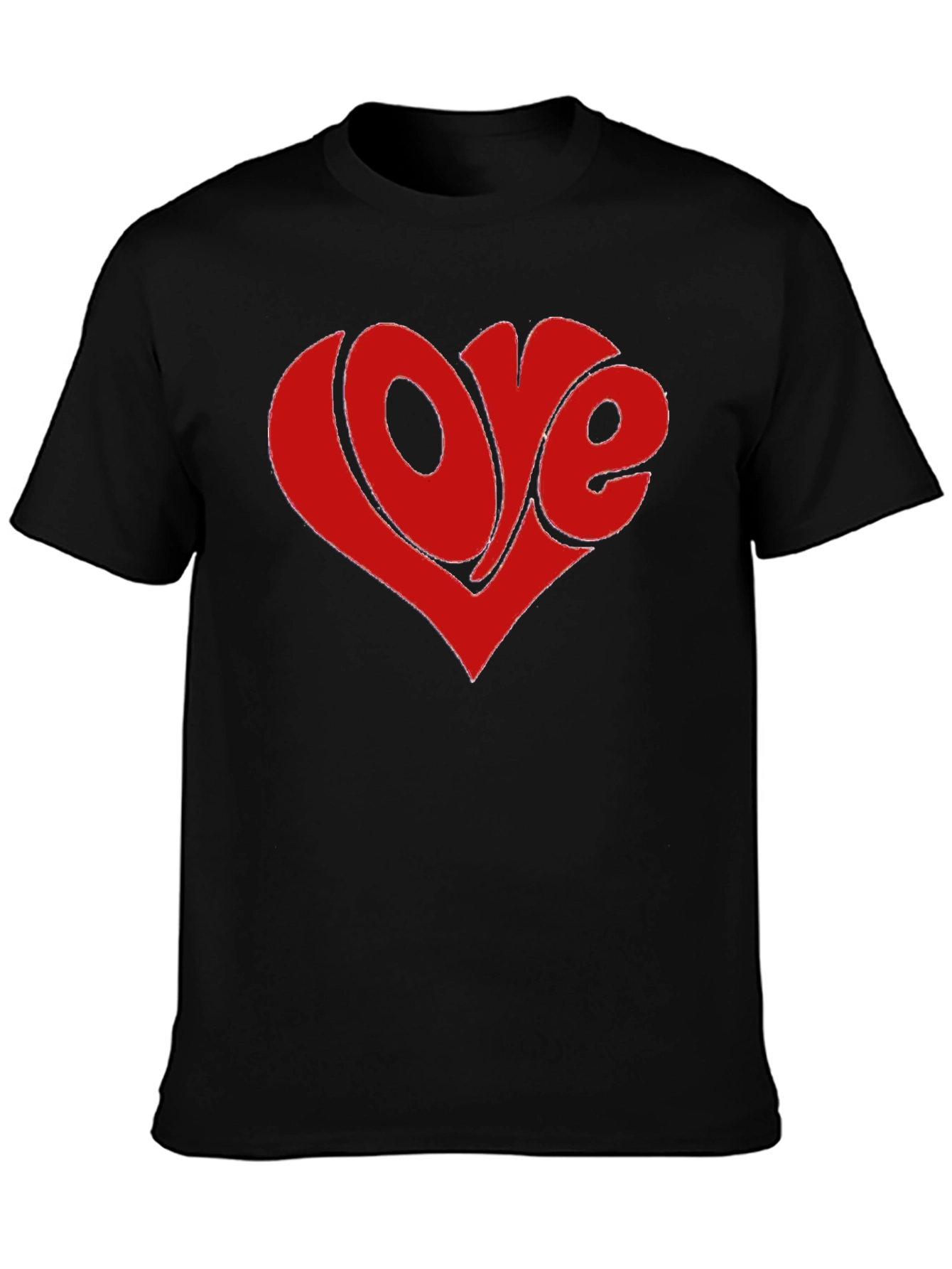 Retro Love Heart Graphic Tee - Black